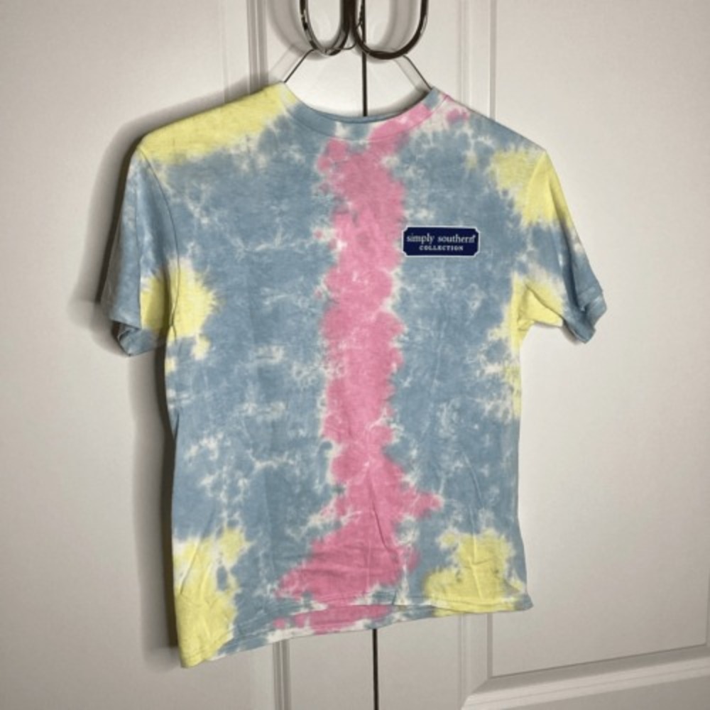 Youth Simply Southern Tie Dyed Cotton Tee Shirt large turtle
